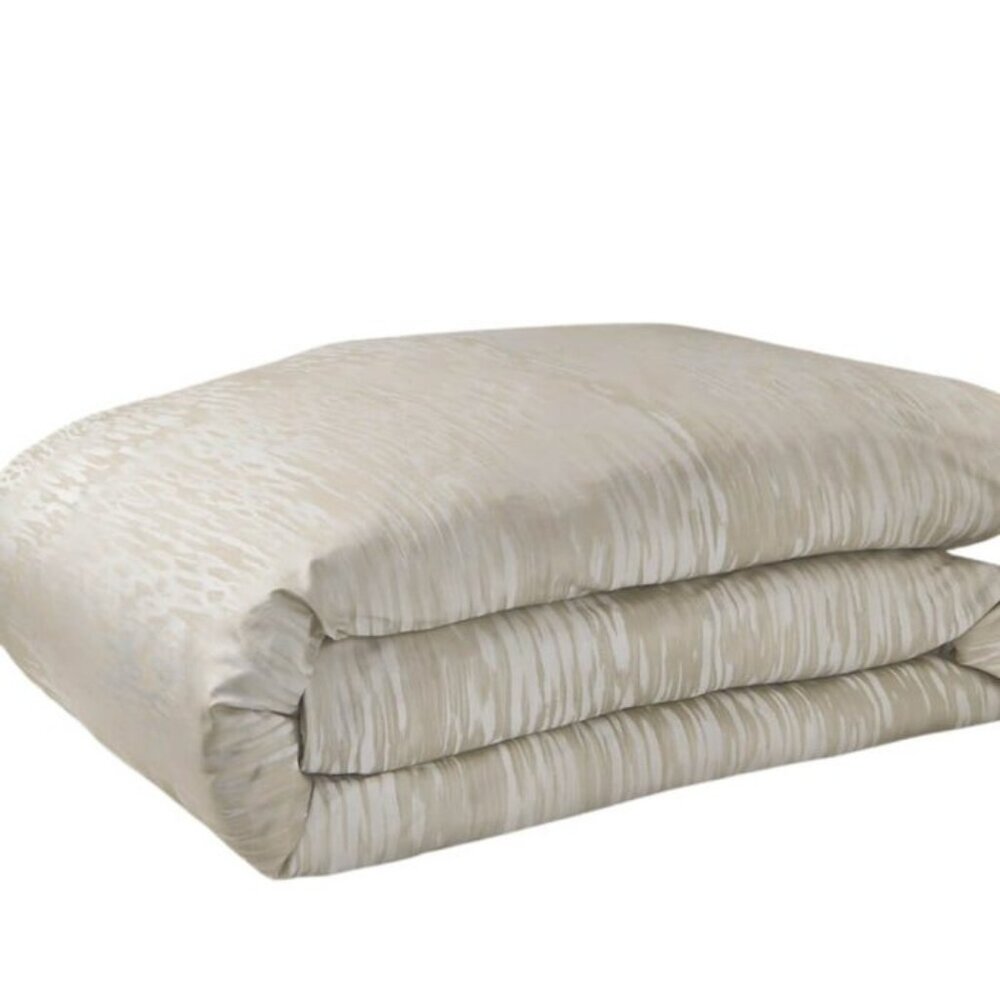 Hudson Park Tropea Yarn Dye Jacquard King Duvet Cover Natural